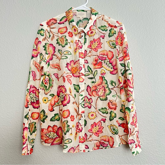 NWT Sezane Chemise Pierre in Aria Floral Print Button Up Blouse - Picture 2 of 10